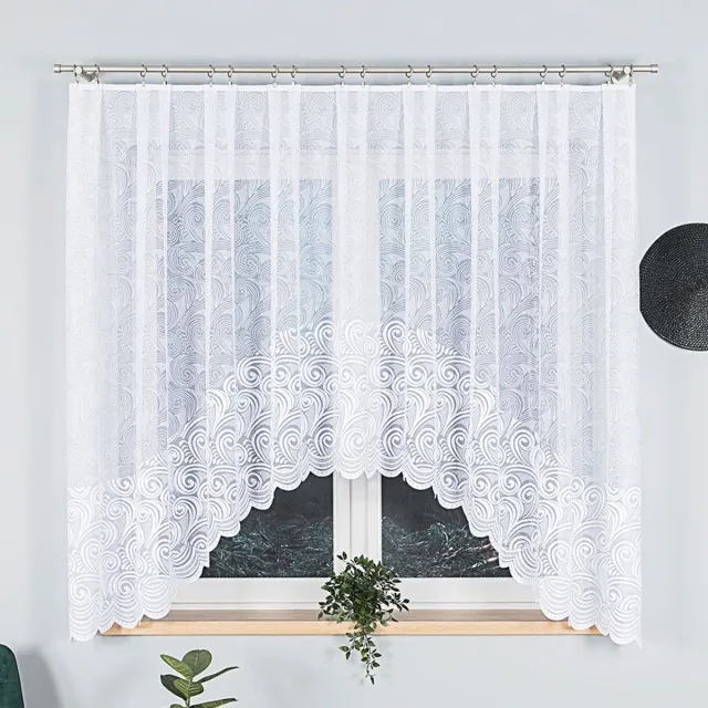 Markizeta Kinga - Jacquard Kant-en-klare Gordijn - 300x160 cm - Witte Kleur - Zonder Plooiband