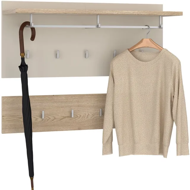 IDIMEX Wandkapstok BILBAO – Cremona-eik/kasjmier beige