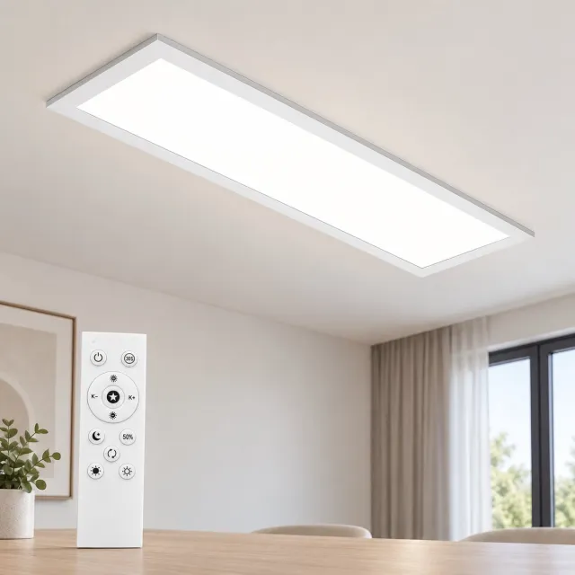 LOVHAUS LED Plafondlamp 58x20 cm – 24W 3100 lm – Dimbaar – Afstandsbediening – 3000K-6500K – Wit
