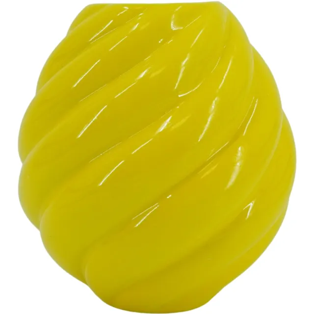 Housevitamin Bloemenvaas ‘Swirl’ – Keramische Design Vaas – Geel – 21,5 cm
