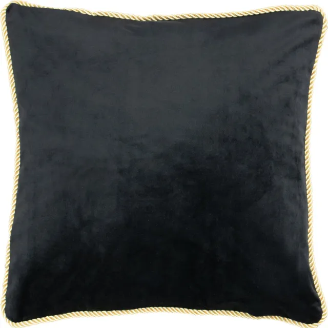 Mars & More Sierkussen fluweel - goud/zwart - 45 x 45 x 10 cm Geel