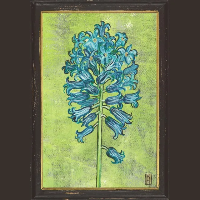 Meander elegant home accesoires zwarte lijst met blauwe Hyacint - reproductie van Kittie Markus