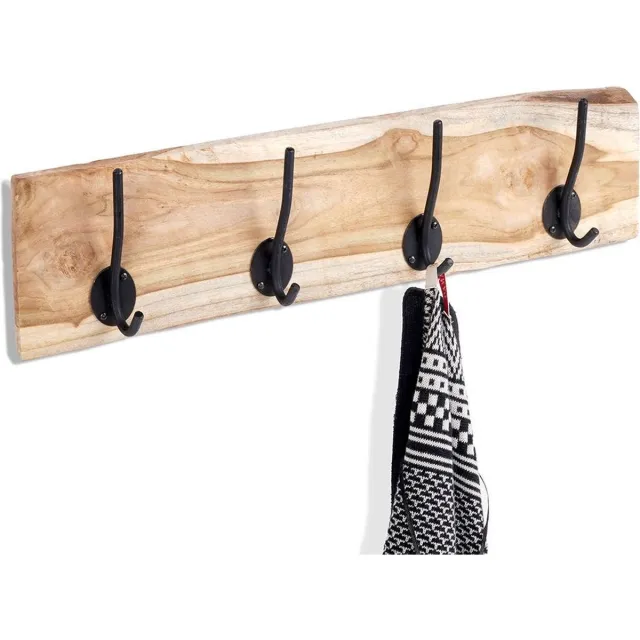 vilde Wandkapstok Houten 49,5 cm - Kapstok Hangend - Wandgarderobe - Kledingrek - Garderobe - Haken bruin