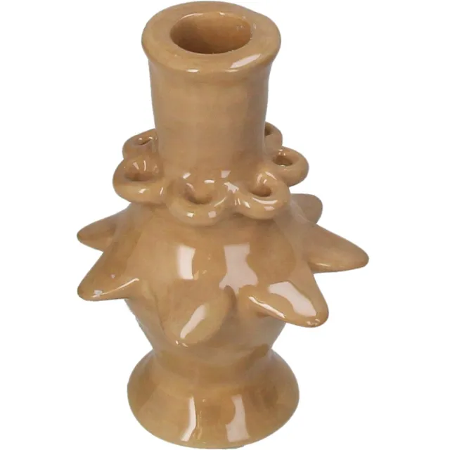 HD Collection Kandelaar stoneware Bruin 8,8x8,8x13cm