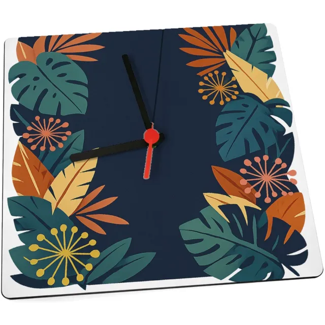 Mr Cadeautjes Klok 19 x 19 - design Een energieke motivatietprint met een diepgekleurde achtergr | cadeau Wit