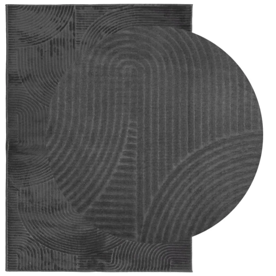 vidaXL Vloerkleed IZA laagpolig Scandinavisch 120x170 cm antraciet Anthraciet