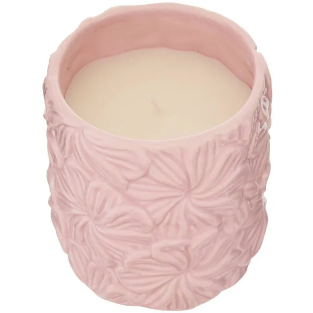 Atmosphera Créateur d'intérieur® Geurkaars in keramische pot met reliëf FLEUR DE ROSE Modèle b