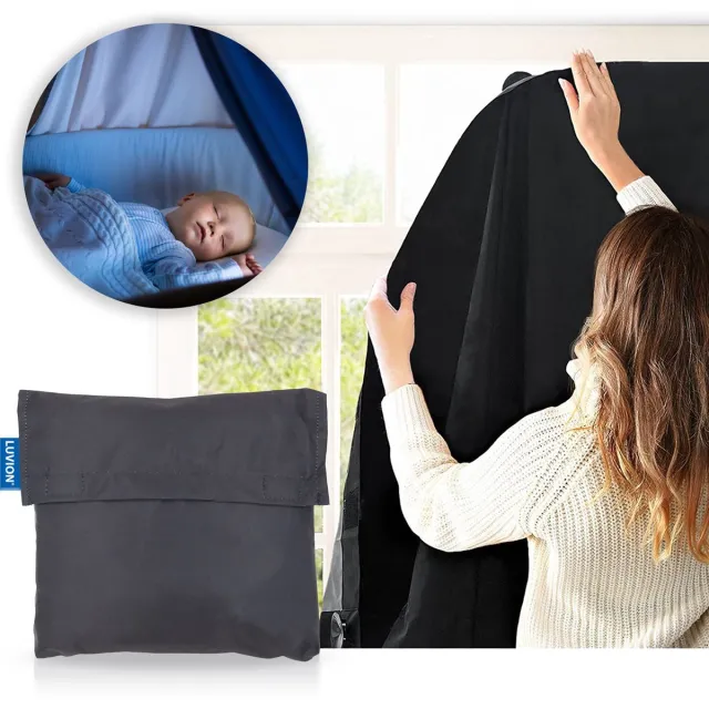 Luvion Portable Blackout Curtain - All Black - Verduisteringsgordijn met zuignappen - Gordijn geschikt voor alle ramen tot maximaal 130x200cm Zwart