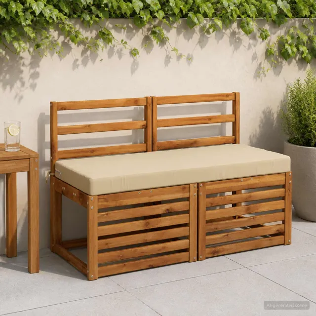 vidaXL Bankkussen SOEST 100% Polyester Beige 110 x 50 x 8 cm