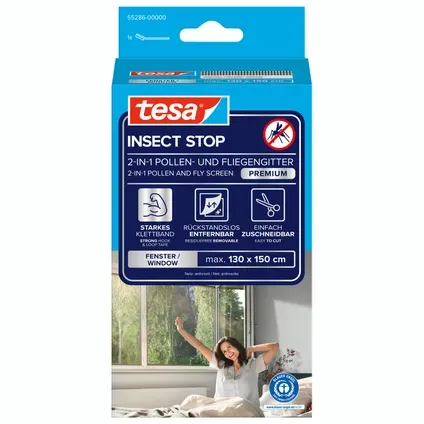 Tesa Pollenhor Zelfmaakhor - Zwart - Plakstrip - 130x150cm