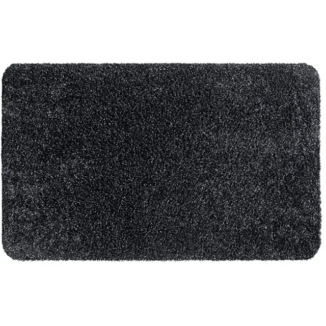 Hamat Aquastop Graphite 100 x 250 cm - Wasbare Droogloopmat - Schoonloopmat Binnen - Katoen/Polyester - 30°C Grafiet