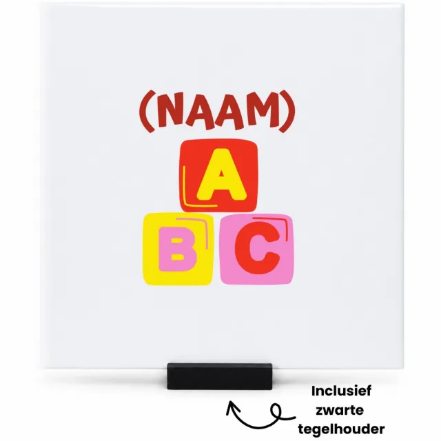 Hacebo ABC zwemdiploma tegeltje met tegelhouder - Zwemmen - zwemdiploma gehaald - tegeltjes met tekst - leuk cadeau voor iemand die zijn zwemdiploma heeft gehaald - verjaardagscadeau - gift - geschenk - spreuktegels - 15x15 CM Wit