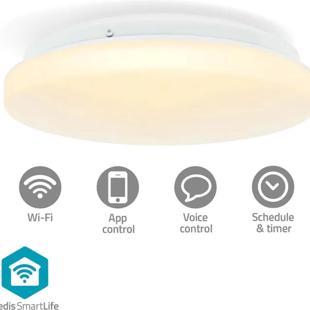 Nedis SmartLife Plafondlamp – Plafonnière – RGB + Wit Licht – Ø 26 cm – Medium