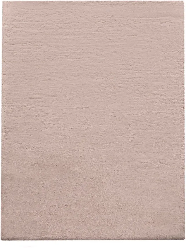 TT Home Hoogpolig tapijt slaapkamer imitatiebont pluizig konijnenbont imitatie beige 60 x 90 cm Rechthoek