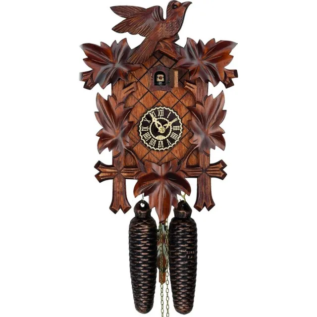 Trenkle 8100-3_nu - gebeeldhouwde koekoeksklok - 8-daags kettinguurwerk - Kuckuck Classic bruin