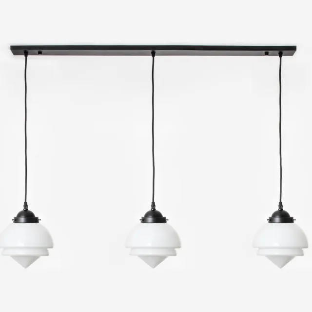 Coloured by Art 3 x Small Pointy lampen aan plafondbalk Moonlight - Art Deco Trade Wit
