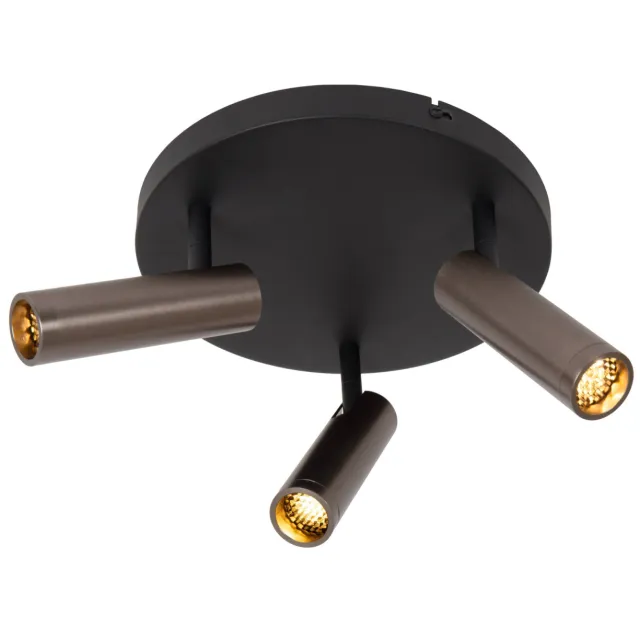 Lucide GRADO - Plafondspot - Ø 25 cm - 3xGU10 (MR11) - Grijs ijzer
