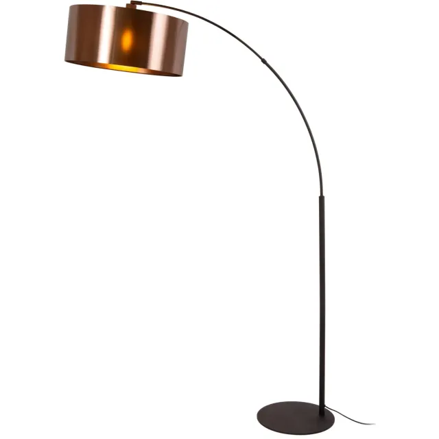 Lucide RANKOS - Booglamp - 1xE27 - Zwart Zwart, Roest bruin
