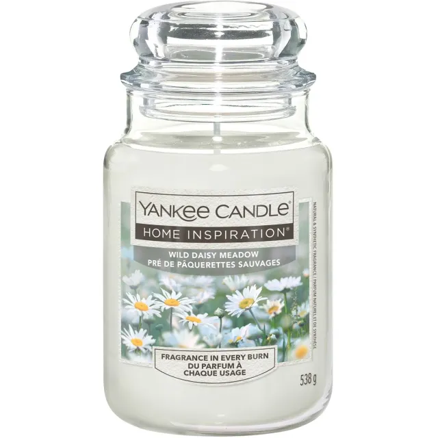 Yankee Candle Home Inspiration - Wild Daisy Meadow Large Jar - 150 branduren Wit