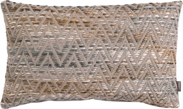 Linen & More Tye And Dye Acrylic Zigzag Gre Kussen | 30 X 50 | Sierkussen Voor Woonkamer Of Slaapkamer Multi Grijs