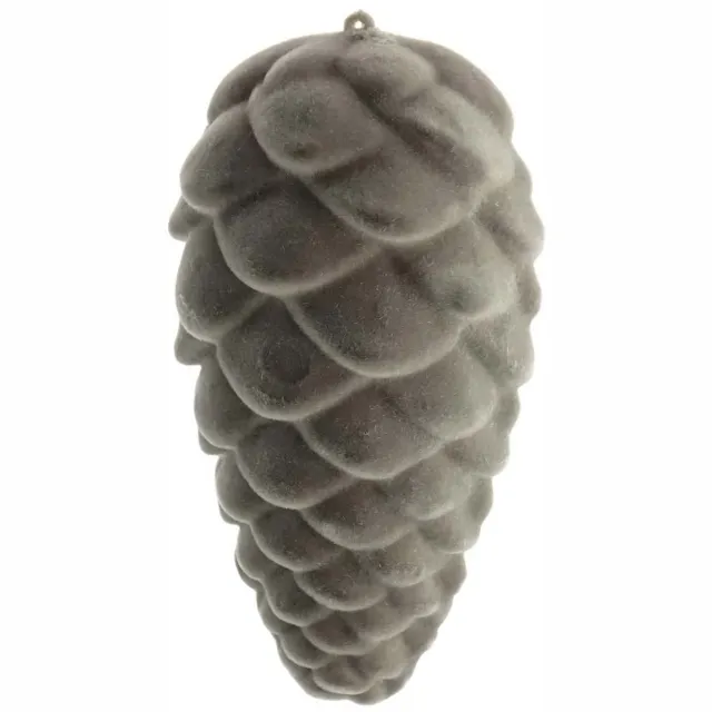 Gasper Kersthanger Dennenappel Bruin bevlokt 18 cm - Kunststof