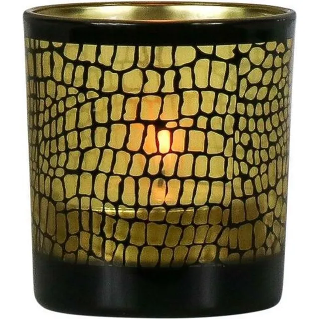 Mars & More Waxinelichthouder Croco Mat Zwart