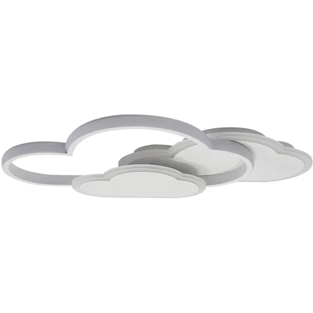 Fubzz LED Plafondlamp Wolkvorm - 52x31cm Acryl Lamp - 3 Lichtkleuren 3000K/4000K/7500K - 42W - Moderne Plafondverlichting Voor Woonkamer En Slaapkamer Wit