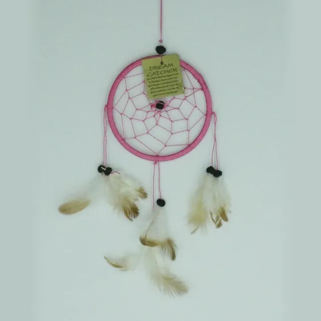 Zus & Zo Dromenvanger / Dreamcatcher Ø12cm zonder kleintjes - donkerroze