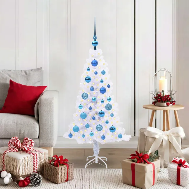 vidaXL Kunstkerstboom Wit 120 cm PVC en staal