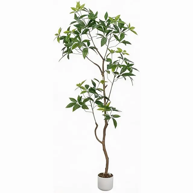 Danky 200cm luxe schefflera parapluboom PEVA kunstplant met pot - hoogwaardige decoratie voor luxewoningen horeca en zakelijke ruimtes Groen