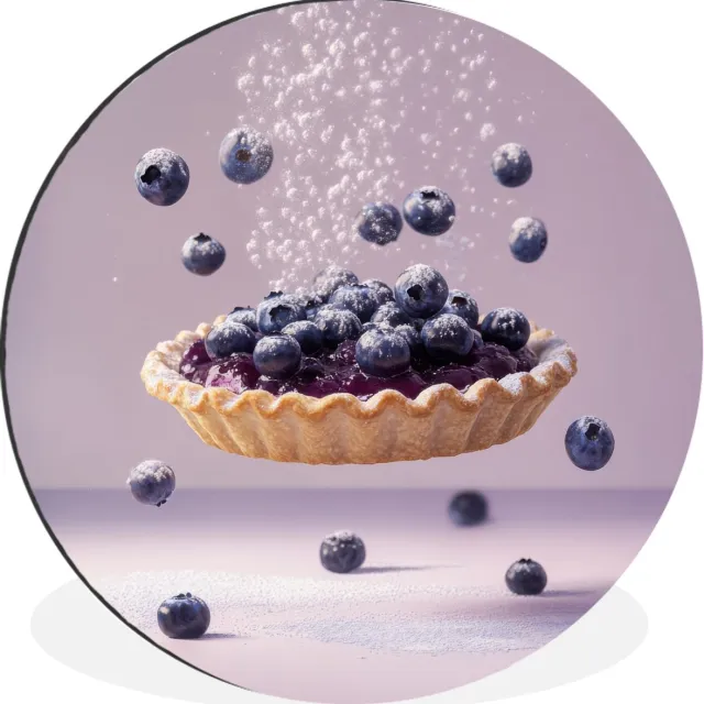 WallCircle Wandcirkel - Muurcirkel - Eten - Taart - Bessen - Blauw - Aluminium - Dibond - 30x30 cm - Binnen en Buiten