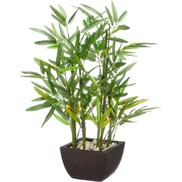 BOG Kunstplant Bamboe In Pot – 45 cm – Decoratieve Kunstplant Voor Badkamer – Woonkamer – Kantoor – Duurzaam En Onderhoudsvriendelijk GROEN