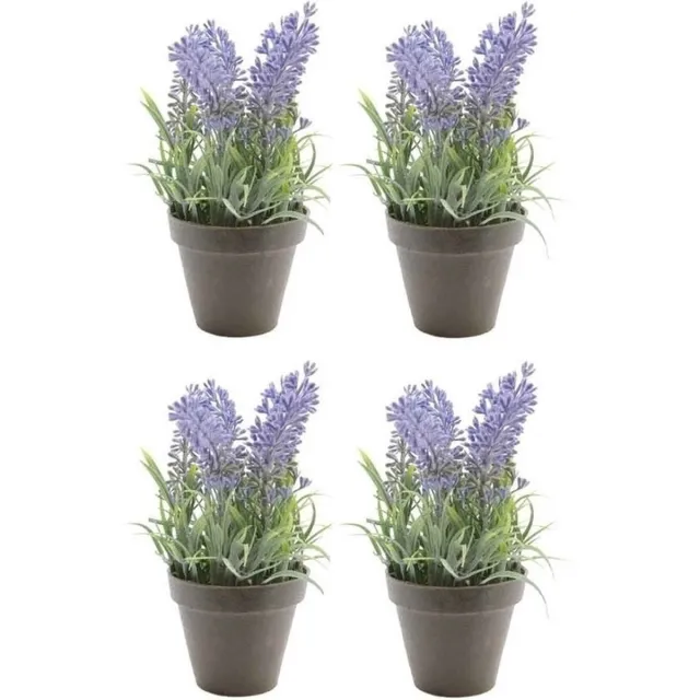 Shoppartners Bellatio Kunstplant - 10x stuks - lavendel - paars - 17 cm - in pot - lavandula - Kunstplanten/nepplanten