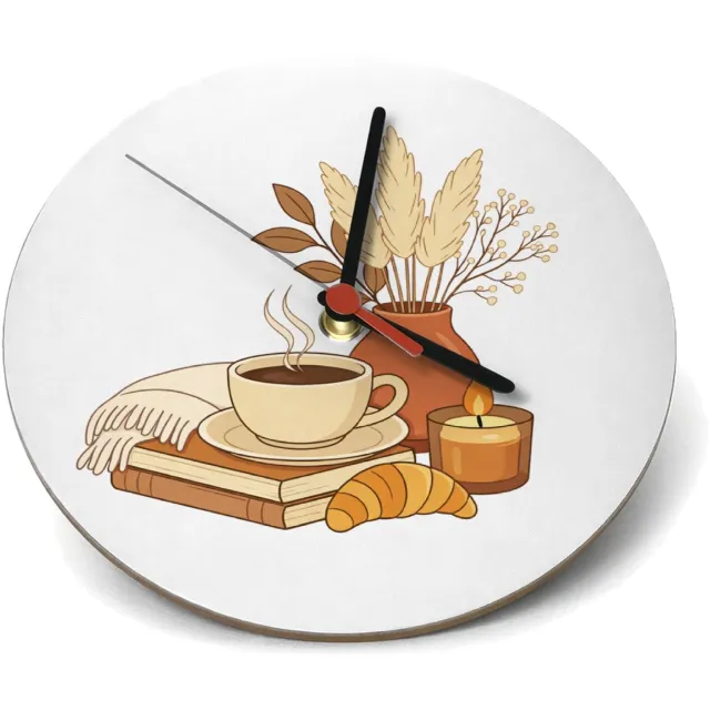 Mr Cadeautjes Klok rond Ø 19 - design Een minimalistische woontekstprint met een zachte, bemoedige | cadeau Wit