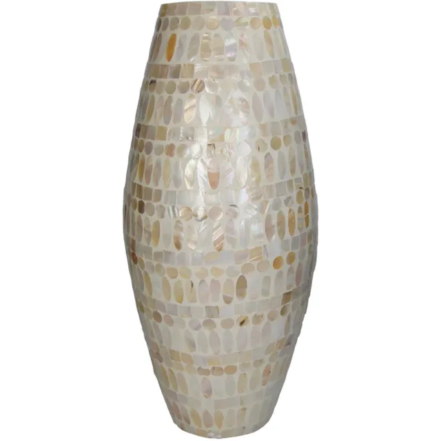 HD Collection Vaas Capiz Ivoor 22x22x50cm Ivory