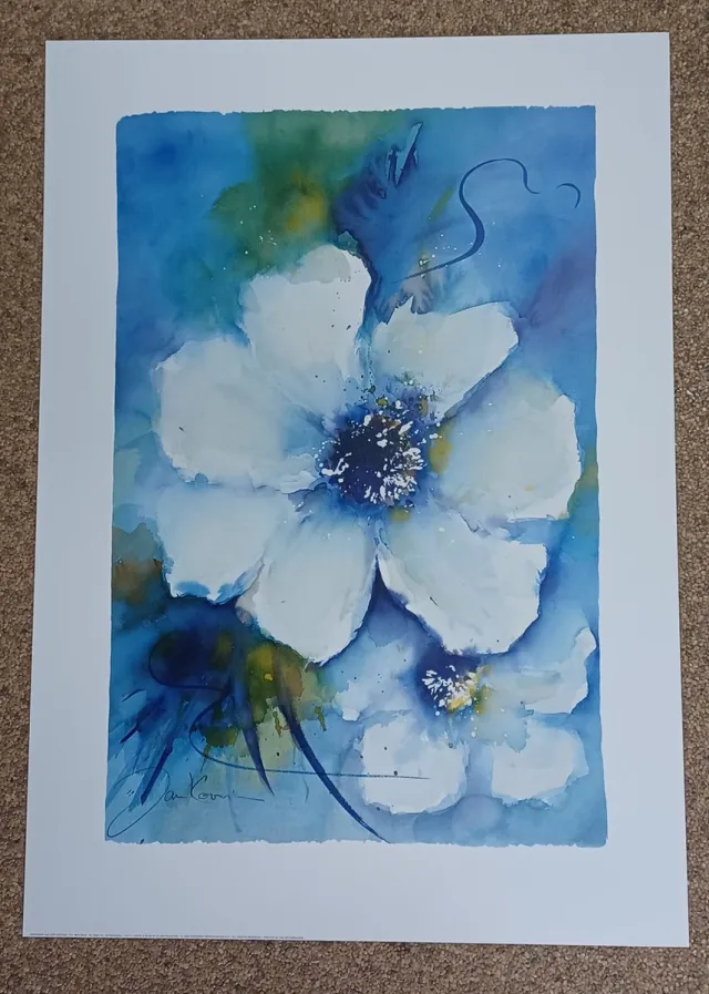 Lijstenmakerij van Antwerpen Poster Verkerke Jan Kooistra - white and blue 50 x 70 cm diverse kleuren