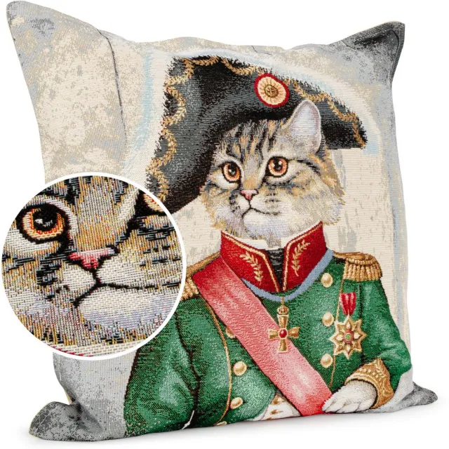ANRO Napoleon Sierkussen 45x45 cm - Jacquard gobelin Beige