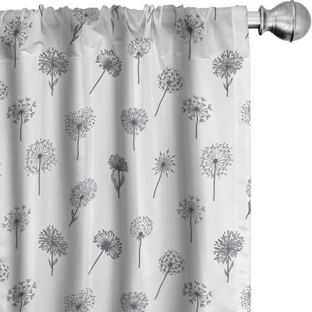 ABAKUHAUS Gordijnen – Paardenbloem – 2x75x245 cm – microvezel Paarsblauw en Wit