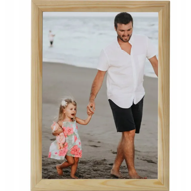 Fabryka Ramek Houten Fotolijst 30x40 cm - Ruw Grenen, Plat Profiel Beige