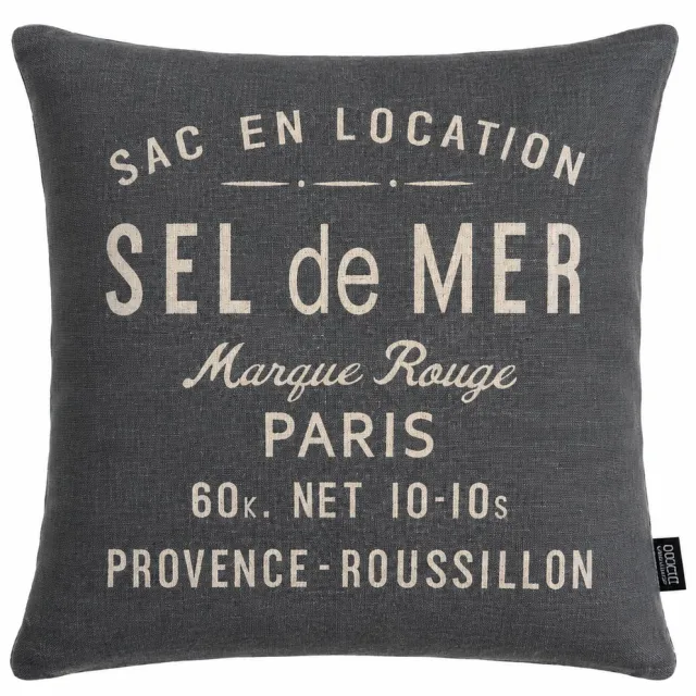 Unique Living 2 stuks - kussenhoes - sierkussenhoes - grijs - jeans - 45 x 45 cm - rits - Parijs - Frankrijk antraciet - grijs - ecru