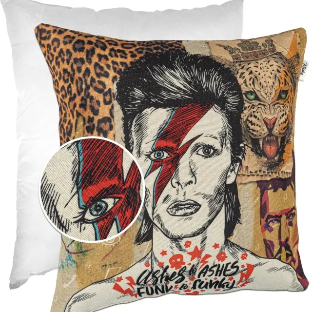ANRO David Bowie Sierkussen 40x40 cm - Gobelin - Inclusief vulling Multicolor