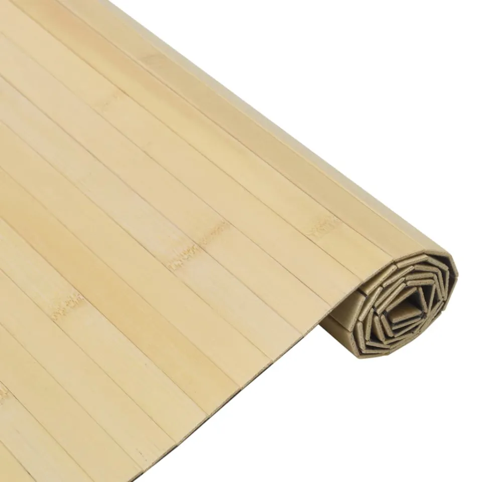 vidaXL Vloerkleed rechthoekig 60x500 cm bamboe lichtnaturel Beige