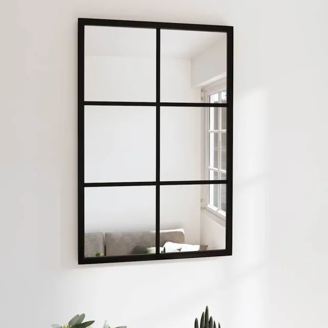 vidaXL Wandspiegel 60x40 cm metaal zwart
