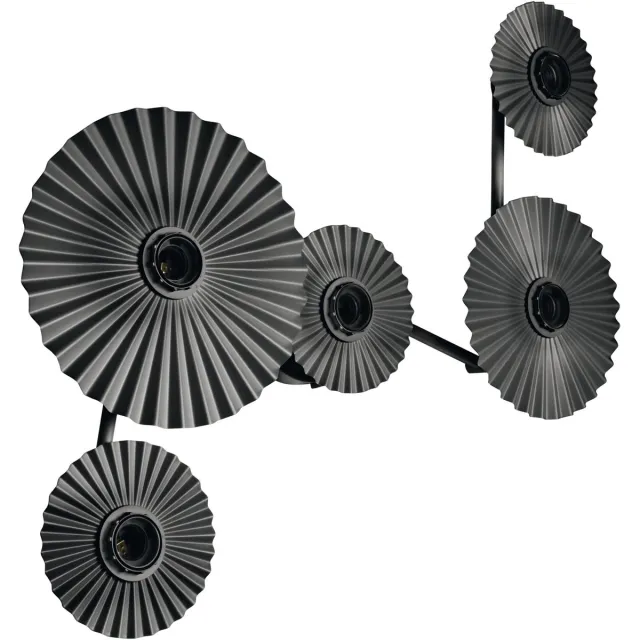 Osram DECOR Plisse wandlamp, 5 fittingen, E27, staal, donkergrijs, minimalistisch, design, lampenkap