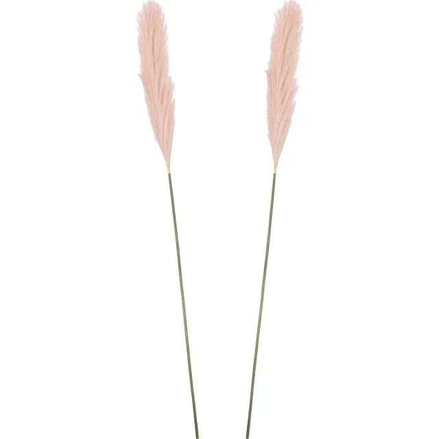 Mica Decorations Pluimgras losse steel/tak - 2x - pastel roze - 104 cm - Decoratie kunst bloemen