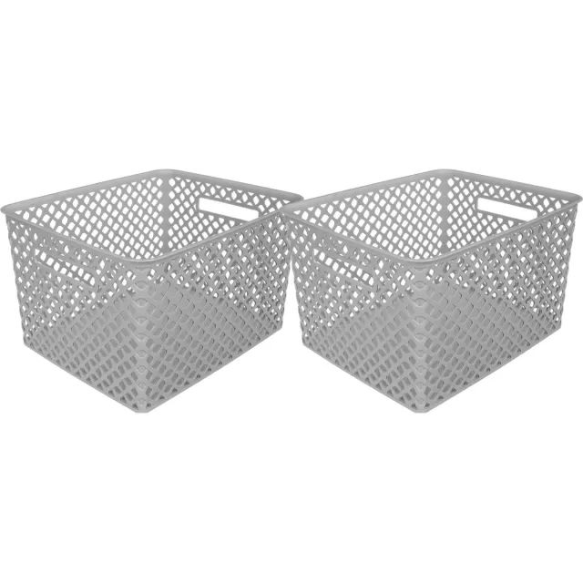 5Five® 5Five Opbergmand/box van kunststof - 4x - grijs - 30 x 37 x 21 cm - 19 liter