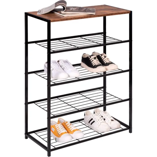 Bolt Edge Schoenenrek - Voor 8-12 paar - Vintage - Zwart - Hal of slaapkamer Bruin