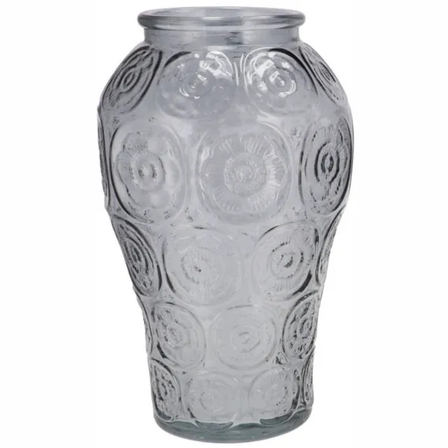 DK design Bloemenvaas Circle - boeket vaas - glas - lichtgrijs - 15 x 25 cm