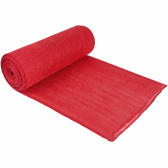 vidaXL Tuin - Jute - Net - 100 - cm - x - 15 - m - 180 - gsm - 100% - Tossa - Jute - Rood
