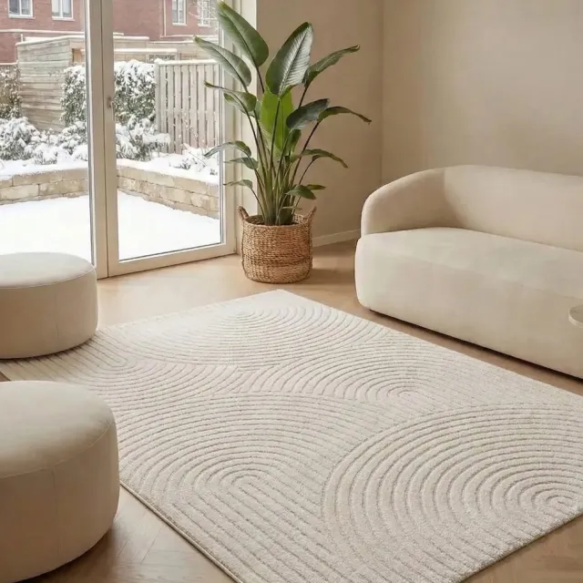 flycarpets Skando Vloerkleed Japandi & Scandinavisch - Crème - Laagpolig Tapijt Woonkamer - 240x340 cm